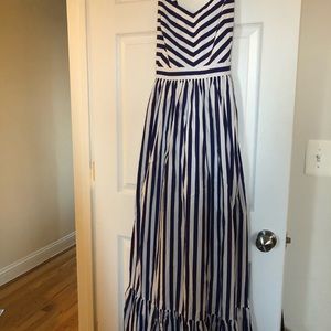 J Crew Blue & White Striped Sundress